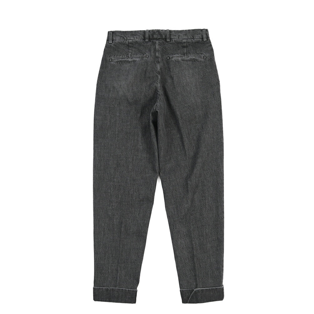 BERWICH “CHIAIA LONG-GD” コットン100%デニム ワンタックスラックス