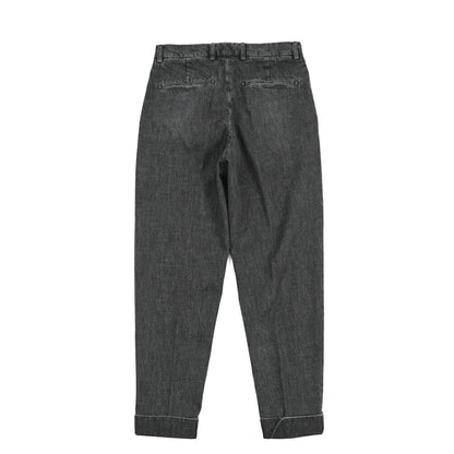 BERWICH “CHIAIA LONG-GD” コットン100%デニム ワンタックスラックス