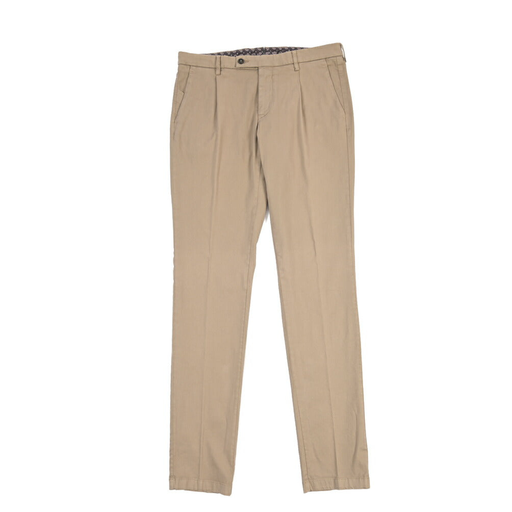 BERWICH “MORELLO 1P-GD” リヨセル混コットン ワンタックチノパンツ