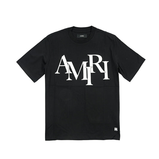 26-27AW AMIRI “STAGGERED LOGO TEE” コットン100% 半袖ロゴTシャツ