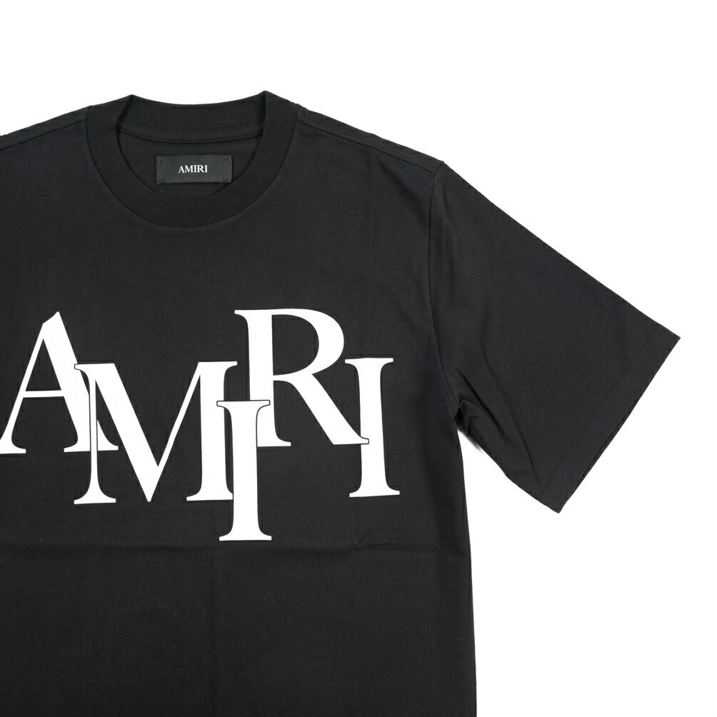 26-27AW AMIRI “STAGGERED LOGO TEE” コットン100% 半袖ロゴTシャツ