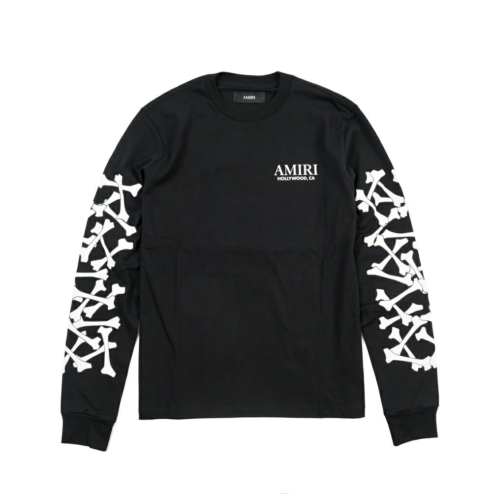26-27AW AMIRI “BONES STACKED LONG SLEEVE TEE” コットン100% 長袖ロゴTシャツ
