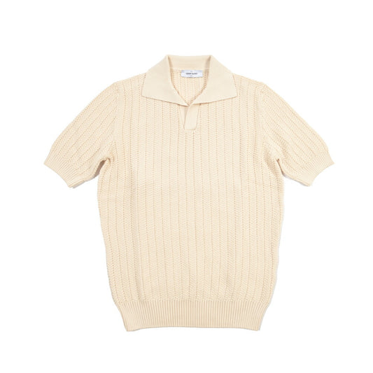 26SS GRAN SASSO コットン100% スキッパーカラーニットポロシャツ