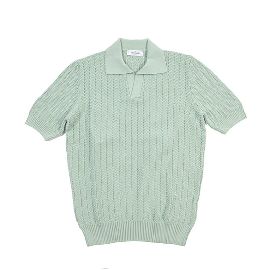 26SS GRAN SASSO コットン100% スキッパーカラーニットポロシャツ