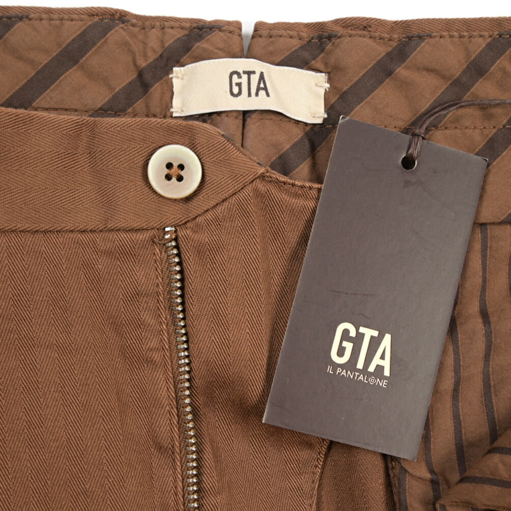 GTA “BYRON” ストレッチコットン ワンタックヘリンボーンパンツ / SLIM / メンズ