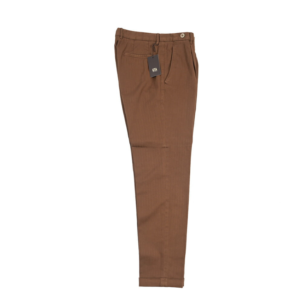 GTA “BYRON” ストレッチコットン ワンタックヘリンボーンパンツ / SLIM / メンズ