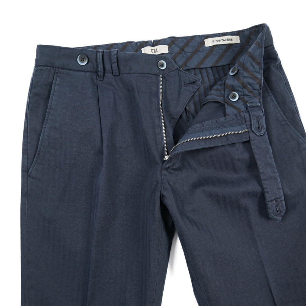 GTA “BYRON” ストレッチコットン ワンタックヘリンボーンパンツ / SLIM / メンズ