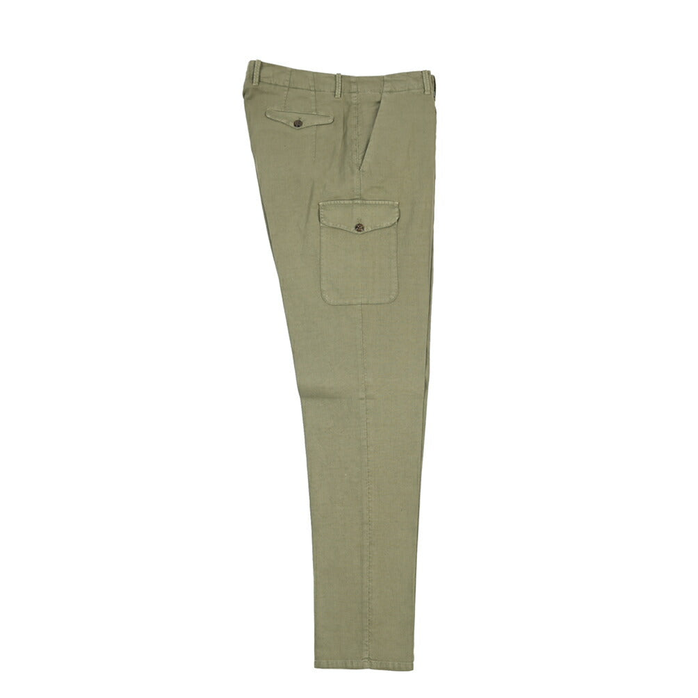 GTA “LORENZO CARGO” リネン混コットン ノータックカーゴパンツ / COMFORT / メンズ