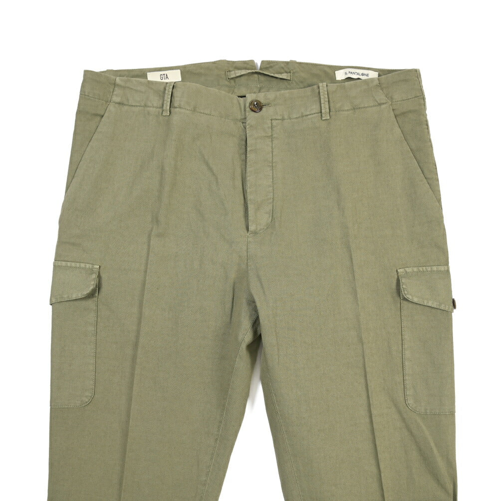 GTA “LORENZO CARGO” リネン混コットン ノータックカーゴパンツ / COMFORT / メンズ