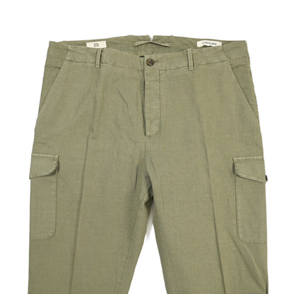 GTA “LORENZO CARGO” リネン混コットン ノータックカーゴパンツ / COMFORT / メンズ