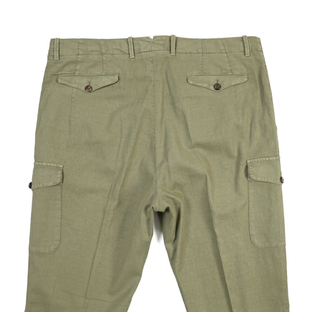 GTA “LORENZO CARGO” リネン混コットン ノータックカーゴパンツ / COMFORT / メンズ