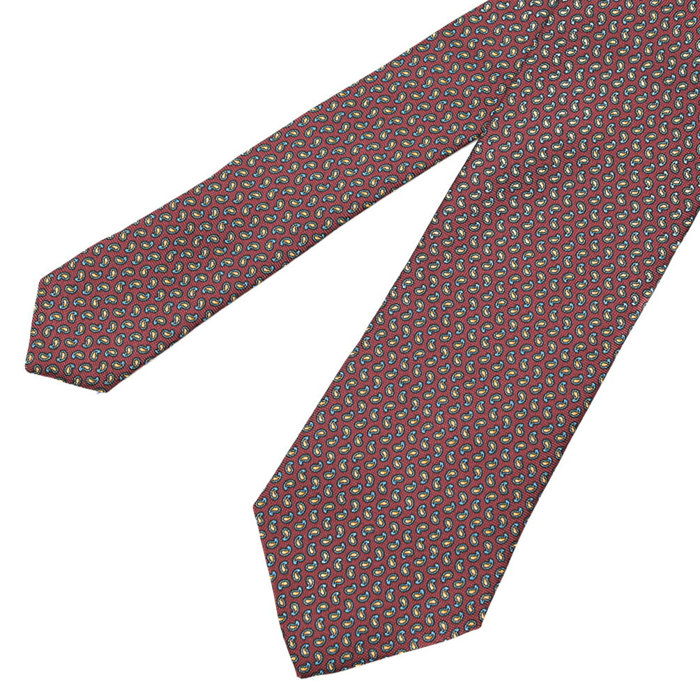ETON シルク100% ペイズリー柄ネクタイ