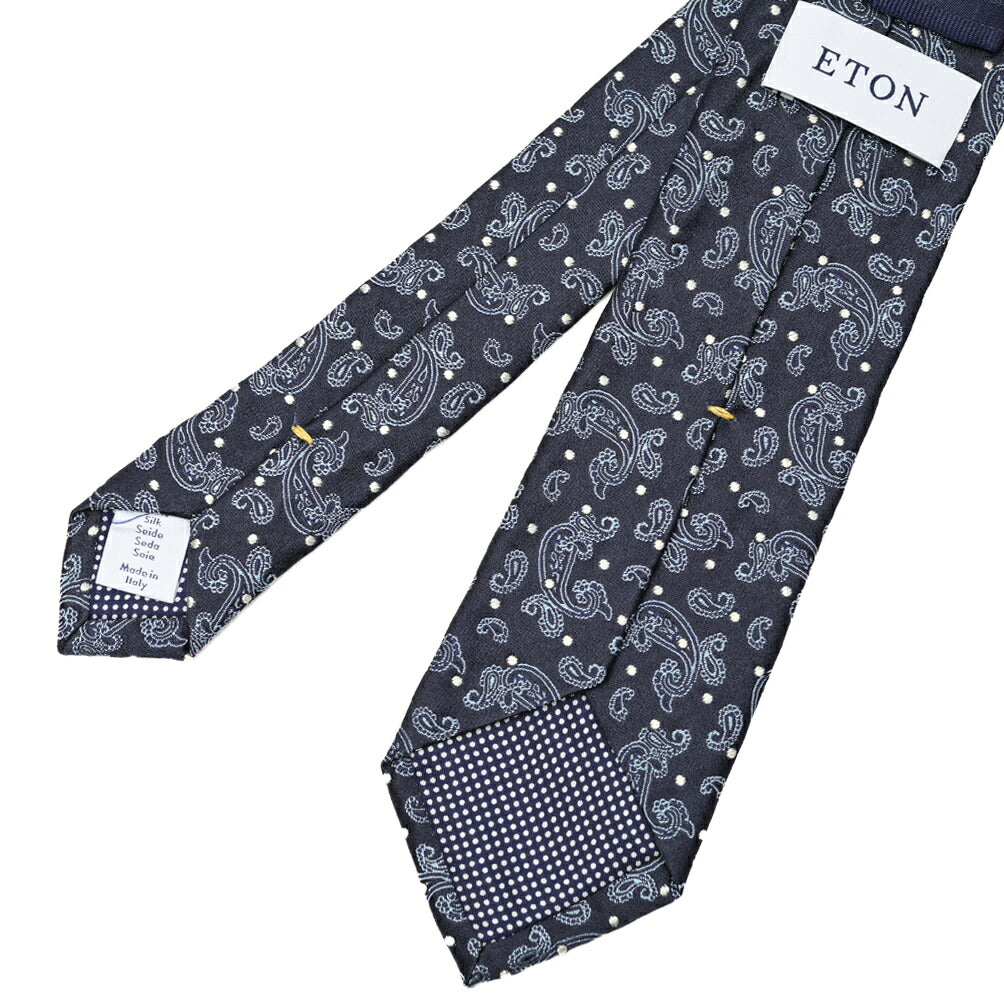 ETON シルク100% ペイズリー柄ネクタイ