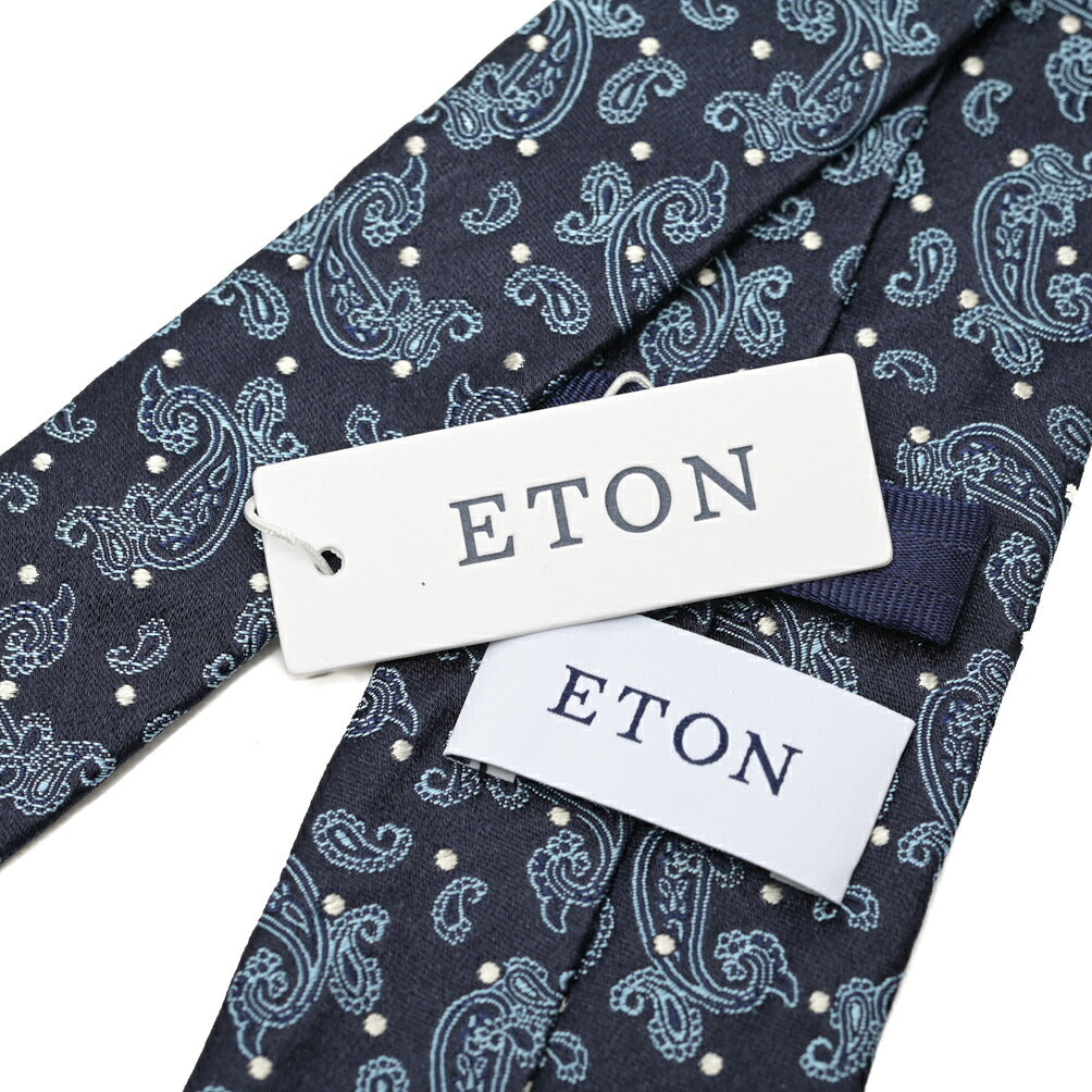 ETON シルク100% ペイズリー柄ネクタイ