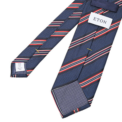ETON シルク100% レジメンタル柄ネクタイ