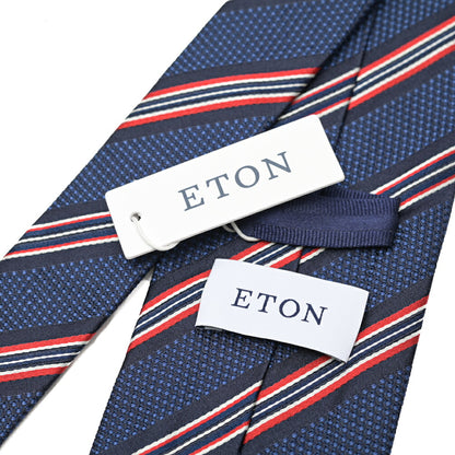 ETON シルク100% レジメンタル柄ネクタイ