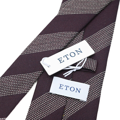 ETON コットン混シルク レジメンタル柄ネクタイ