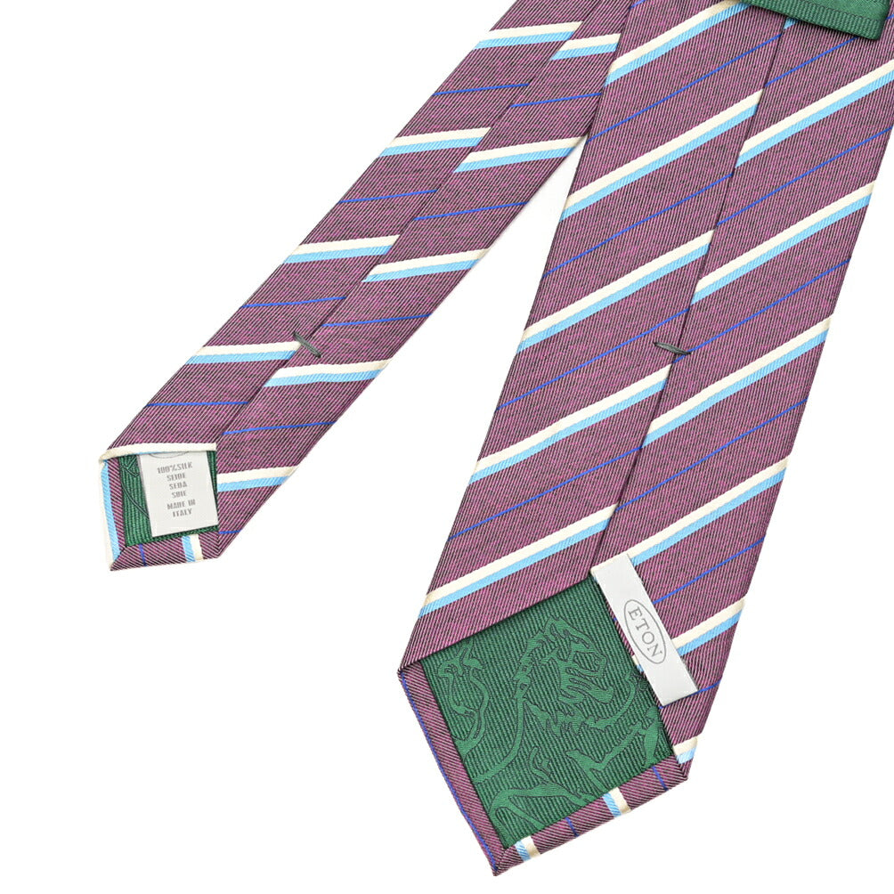 ETON シルク100% レジメンタル柄ネクタイ