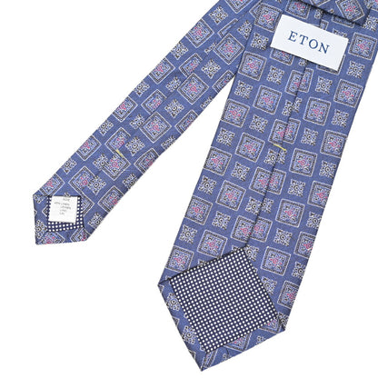 ETON リネン混シルク 小紋柄ネクタイ