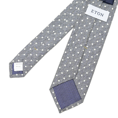 ETON リネン混 ドット柄ネクタイ