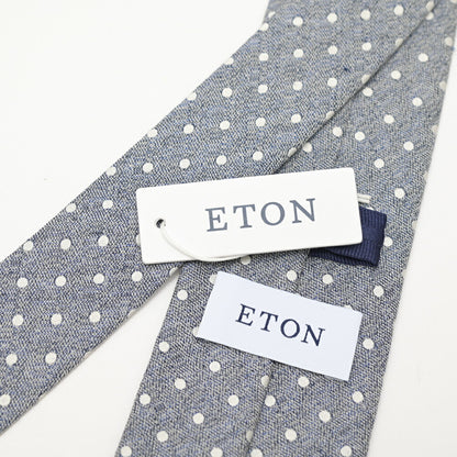 ETON リネン混 ドット柄ネクタイ