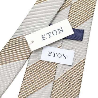 ETON シルク100% レジメンタル柄ネクタイ
