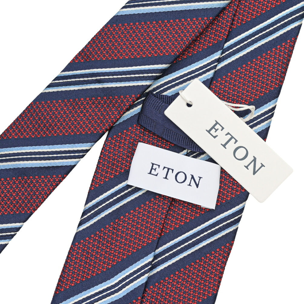 ETON シルク100% レジメンタル柄ネクタイ