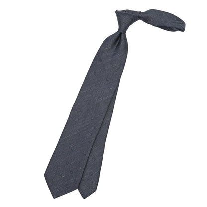 ETON シルク混リネン ドット柄ネクタイ
