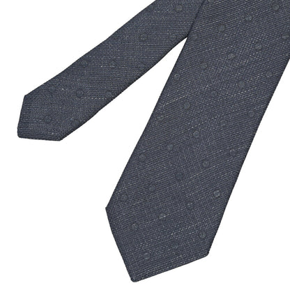ETON シルク混リネン ドット柄ネクタイ
