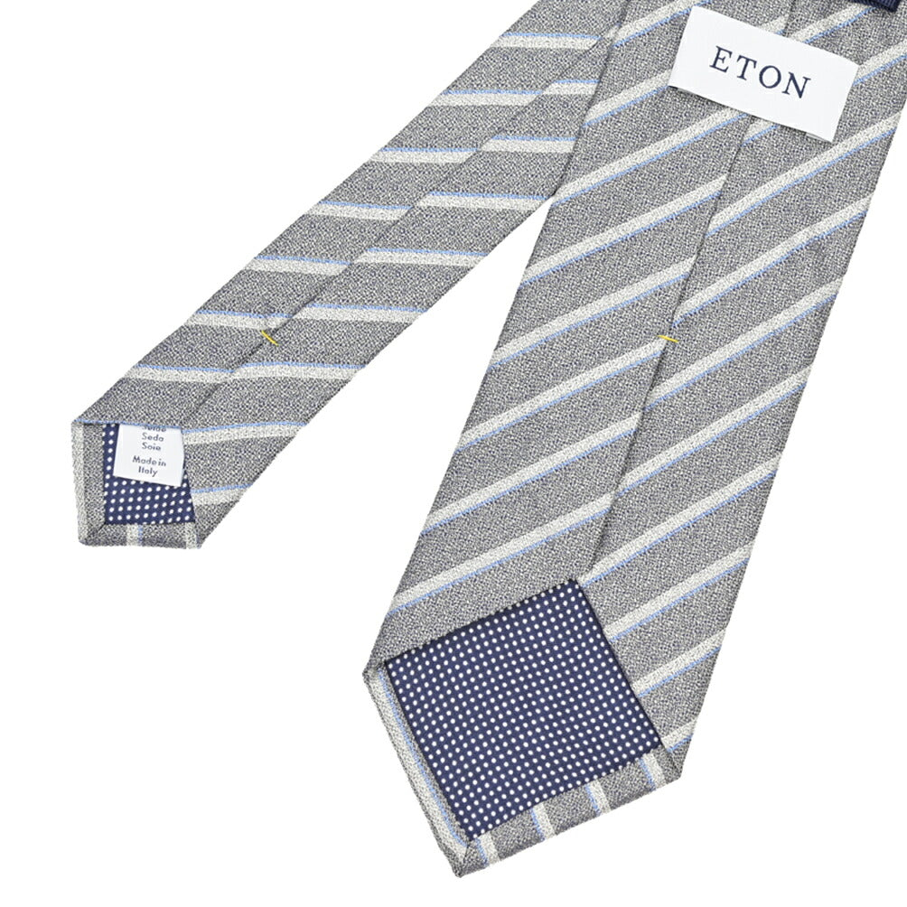 ETON シルク100% レジメンタル柄ネクタイ