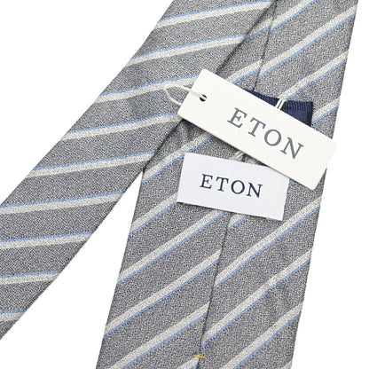 ETON シルク100% レジメンタル柄ネクタイ