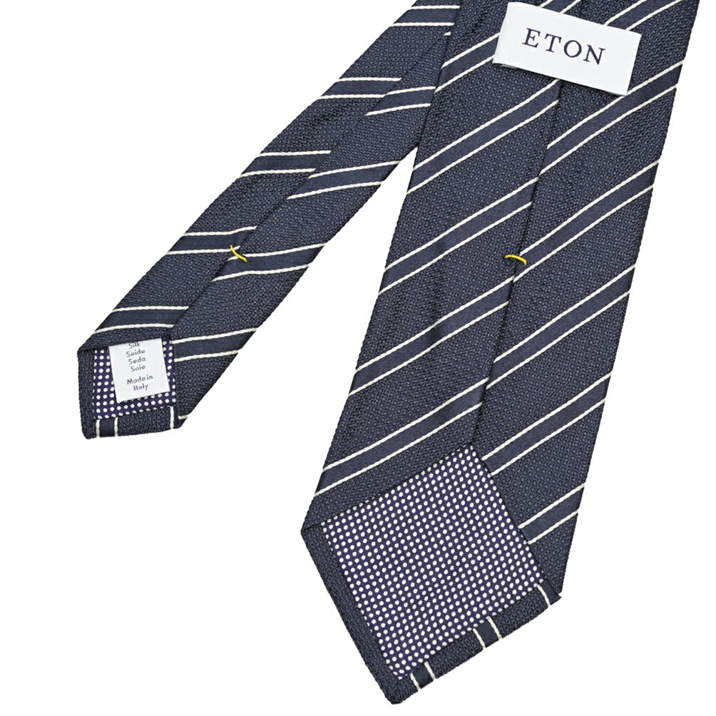 ETON シルク100% レジメンタル柄ネクタイ