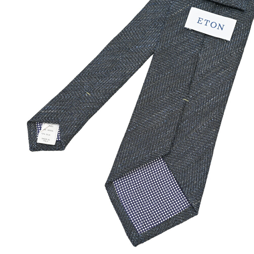 ETON ウール混リネン 織柄ネクタイ