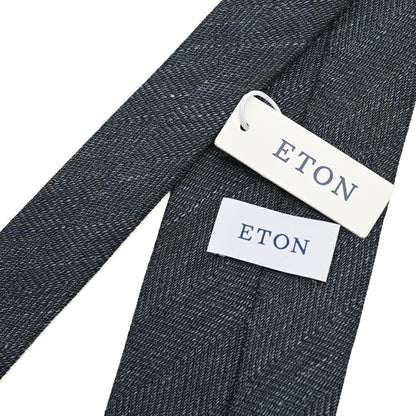 ETON ウール混リネン 織柄ネクタイ