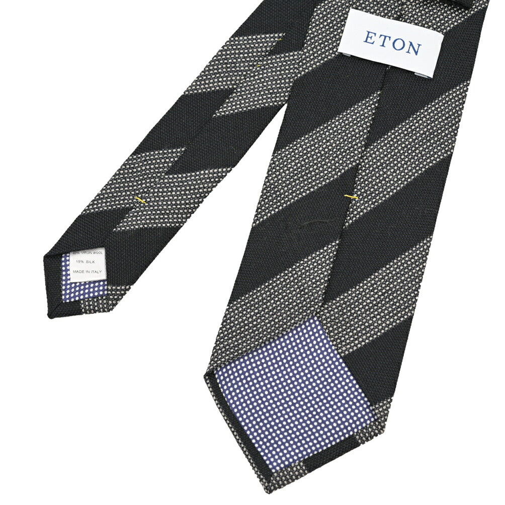 ETON ウールコットン レジメンタル柄ネクタイ