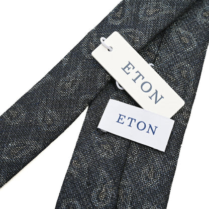 ETON ウール混リネン ペイズリー柄ネクタイ