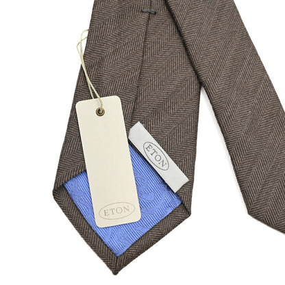 ETON シルク混ウール ヘリンボーン柄ネクタイ