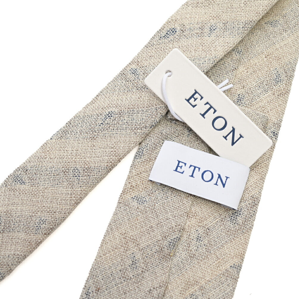 ETON ウールリネン ペイズリー柄ネクタイ