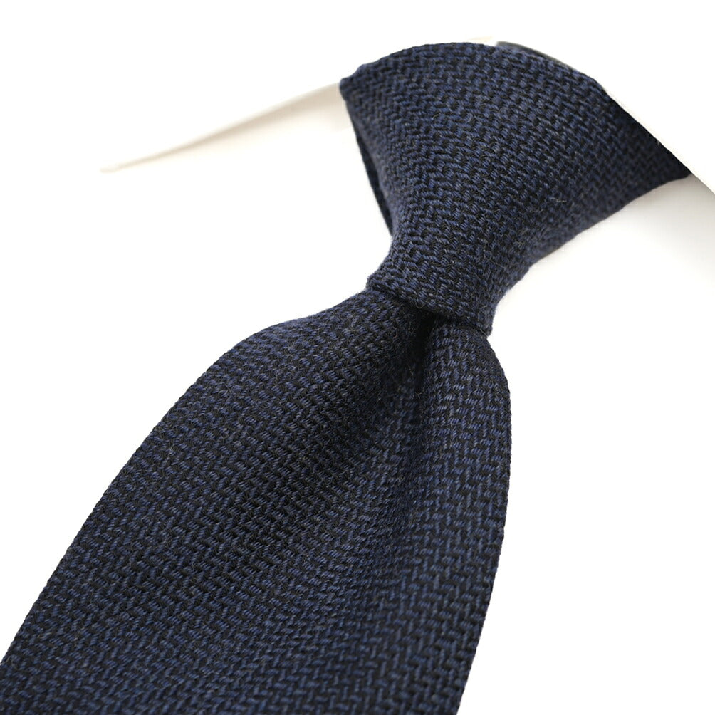 ETON シルク混ウール 織柄ネクタイ