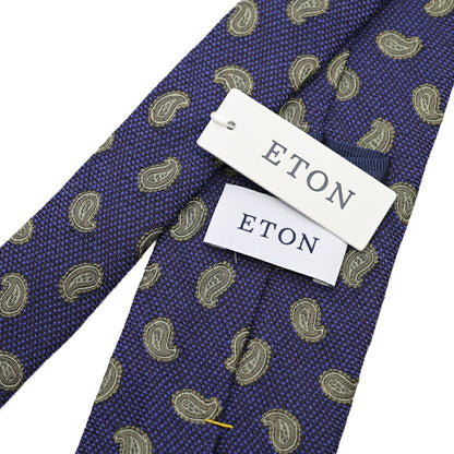 ETON ウール混シルク ペイズリー柄ネクタイ