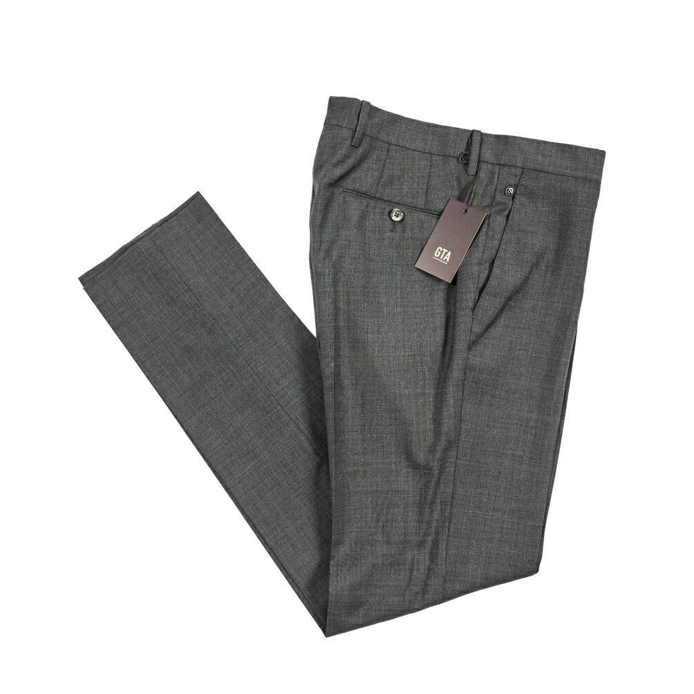 SALE｜GTA “800 G SL” ウール100% ノータックスラックス / SLIM FIT