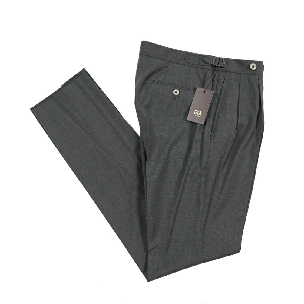 SALE｜GTA “HERRICK” ヴァージンウール100% ツータックスラックス / SLIM FIT