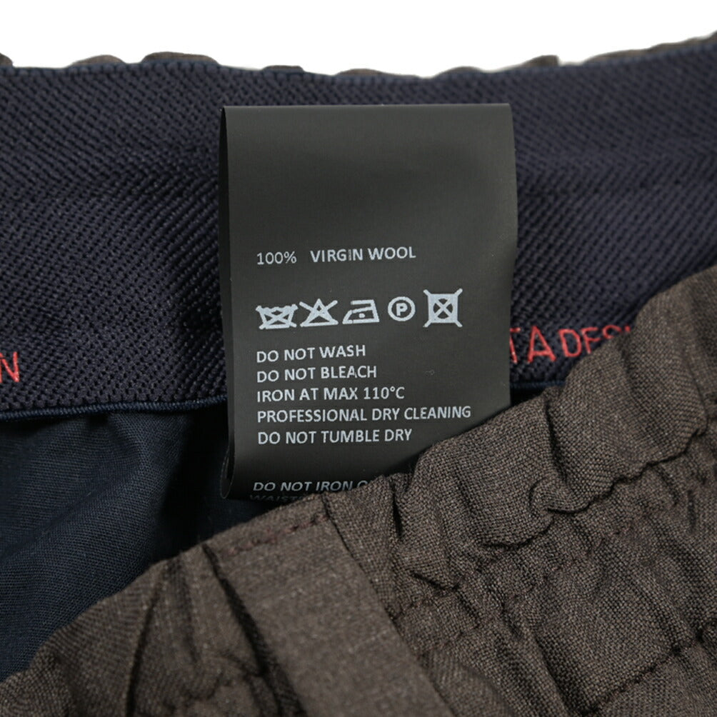 SALE｜GTA “ALFIO” ヴァージンウール100% ウエストバンド付きイージースラックス / SLIM FIT