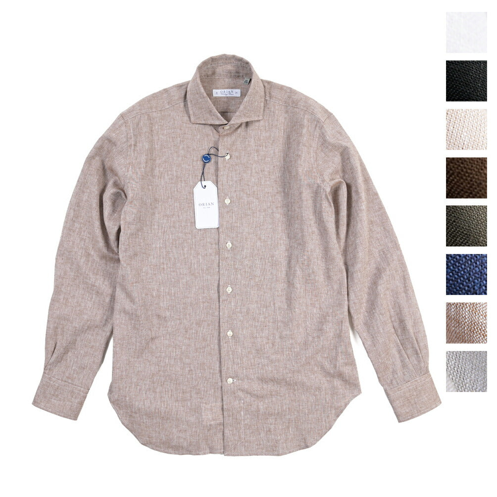 26SS ORIAN リネン混コットン ホリゾンタルカラードレスシャツ / Vintage Classic