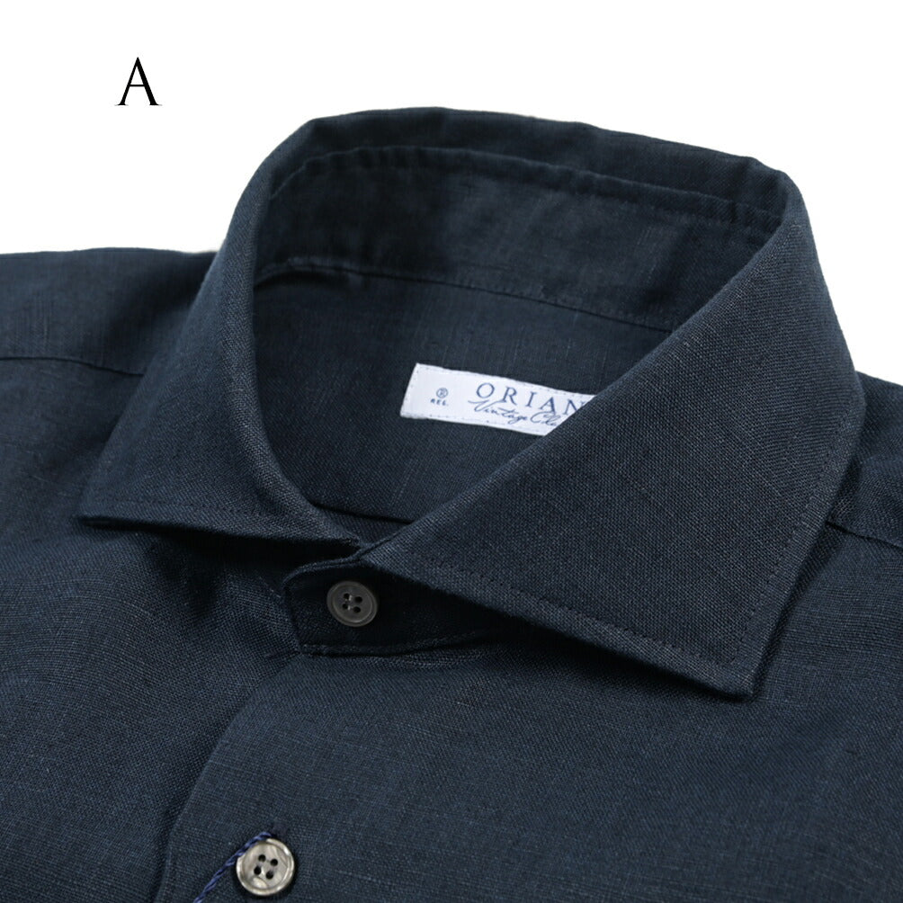 26SS ORIAN リネン100% ホリゾンタルカラードレスシャツ / Vintage Classic