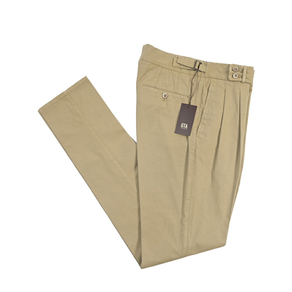 GTA “MAX II” ストレッチコットン ツータックベルトレススラックス / SLIM FIT