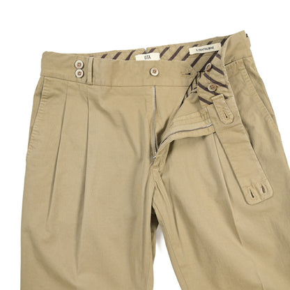 GTA “MAX II” ストレッチコットン ツータックベルトレススラックス / SLIM FIT