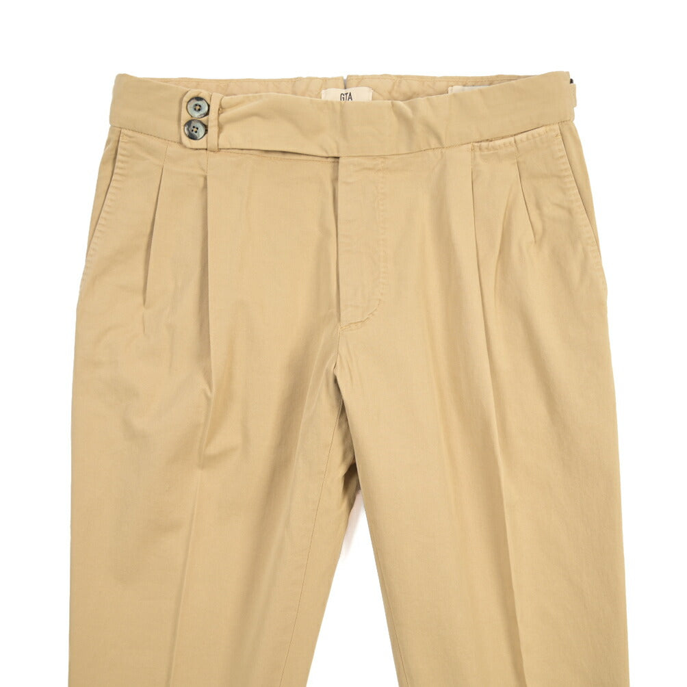 GTA “MAX II” ストレッチコットン ツータックベルトレススラックス / SLIM FIT