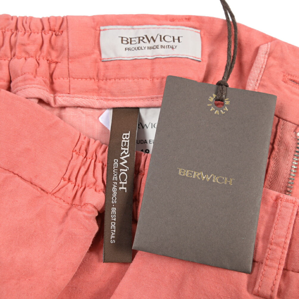 BERWICH “BERMUDA ELAX-GD” リヨセル混リネン ノータックショーツ