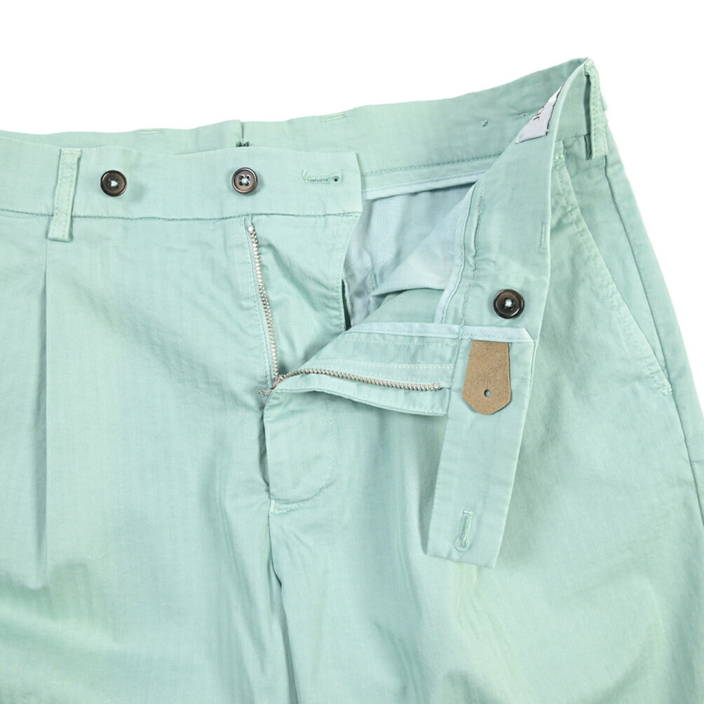 BERWICH “BERMUDA 1P-GD” ストレッチコットン ワンタックショーツ